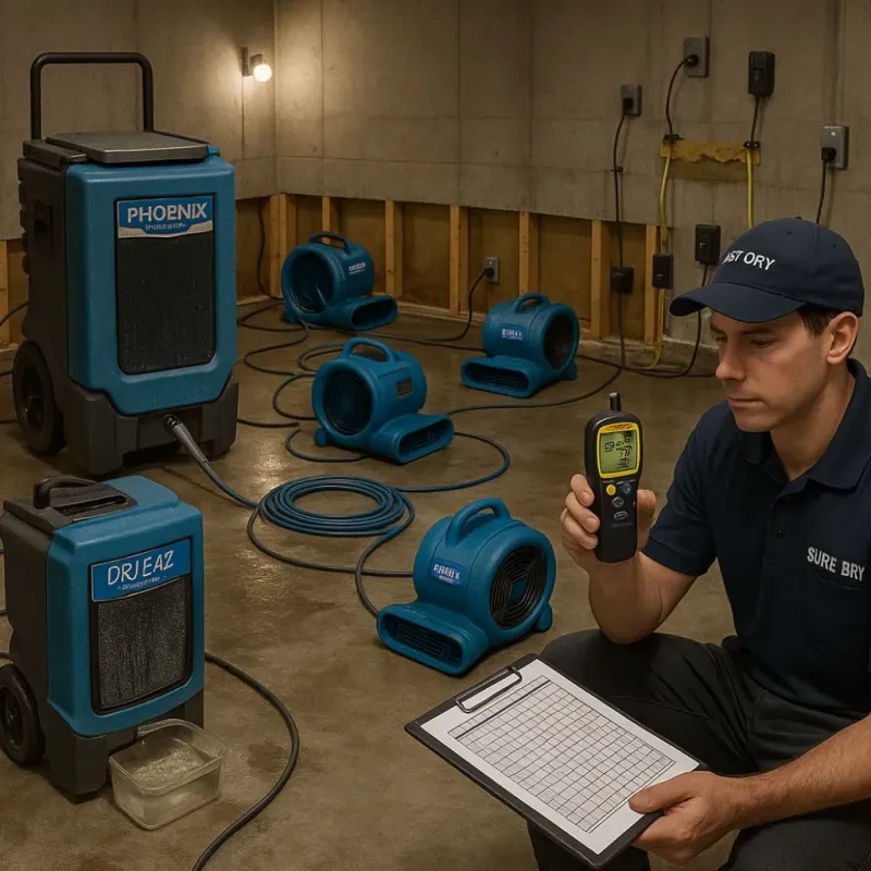 Structural Drying and Dehumidification process in East Cleveland, OH